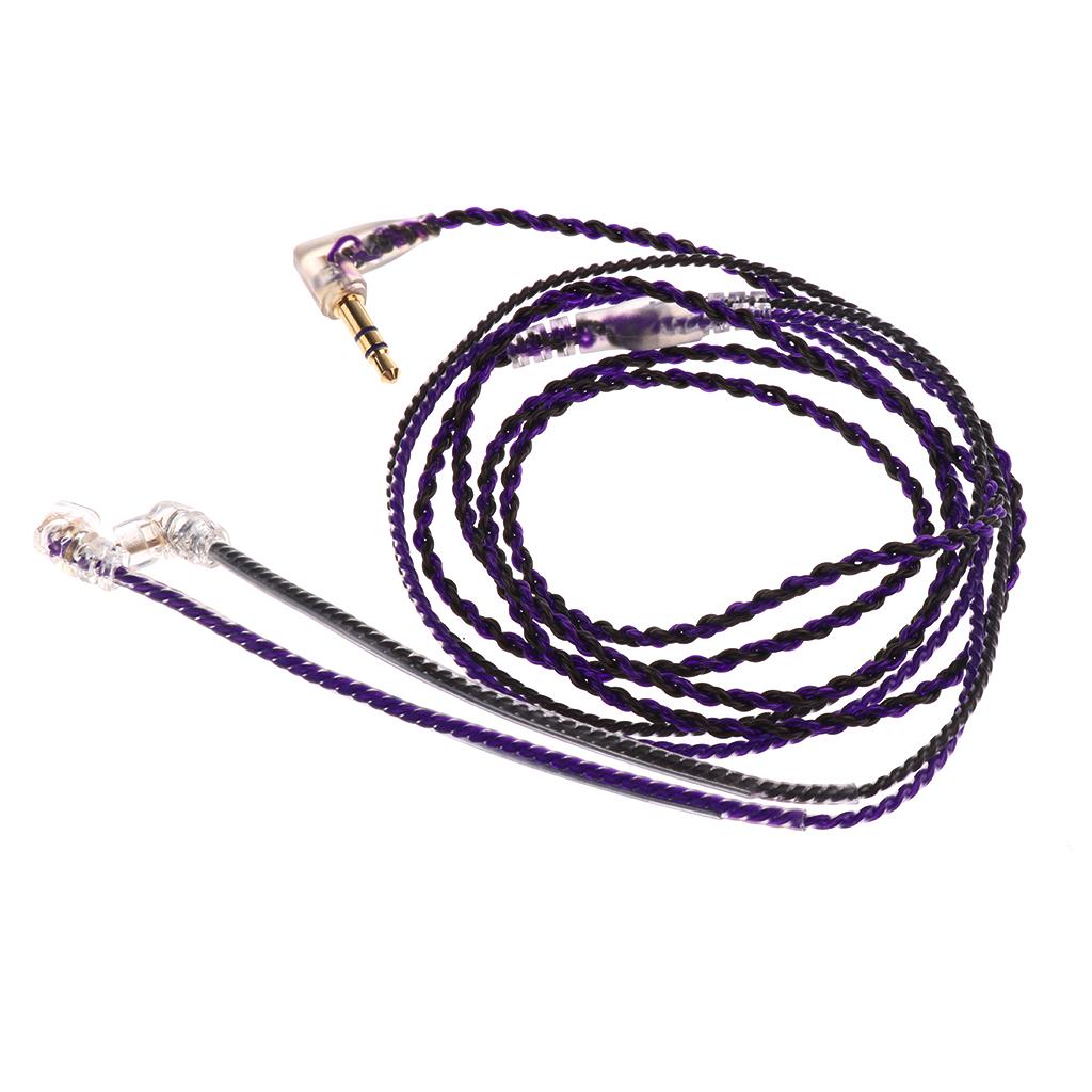 3.5mm Audio Cable Repair Braided Update Cord for Shure Earphone Colorful