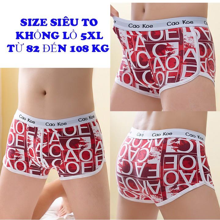 Quần lót nam boxer kiểu dáng thể thao cá tính cao cấp 5XL(82 ĐẾN 102 KG) BIG SIZE SIZE LỚN quan lot nam quần sip nam