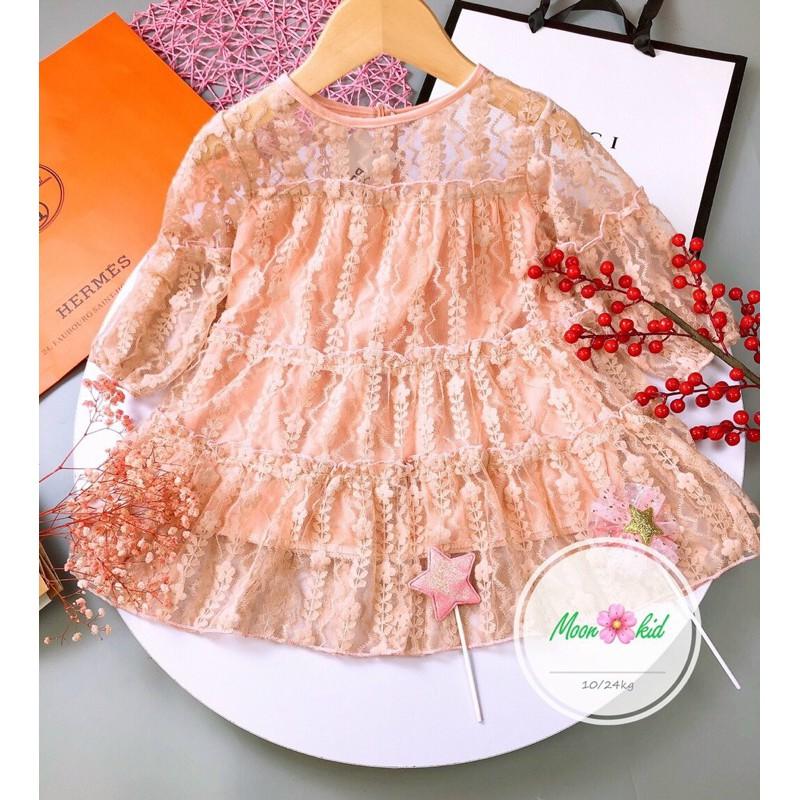 Váy Ren Tiểu Thư Cho Bé Thiết Kế Cao Cấp