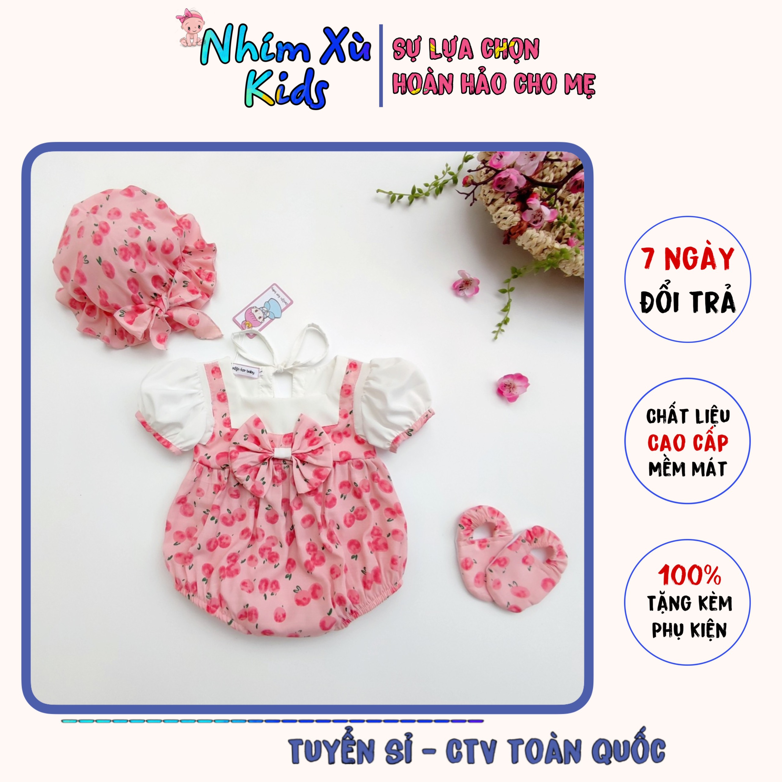 [3-12kg] Body Cánh Tiên Hồng Đỗ NHÍM XÙ KIDS Cho Bé Gái Sơ Sinh, Đầy Tháng, Thôi Nôi Chất Đũi Gân Phối Ren B051