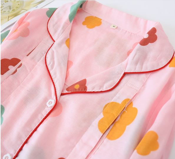 Pyjama Bầu Và Sau Sinh Azuno AZ1112 Xô Nhật Có Thiết Kế Cúc Mở Cho Con Bú Mặc Hè Cực Mát