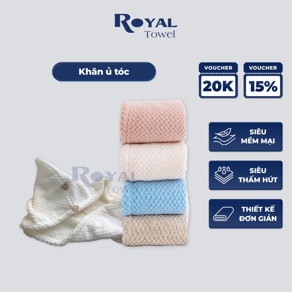 Khăn quấn tóc ủ tóc nhanh khô 2 lớp Royal Towel, khăn gội đầu trùm đầu đa năng chất Microfiber mềm mại siêu thấm hút