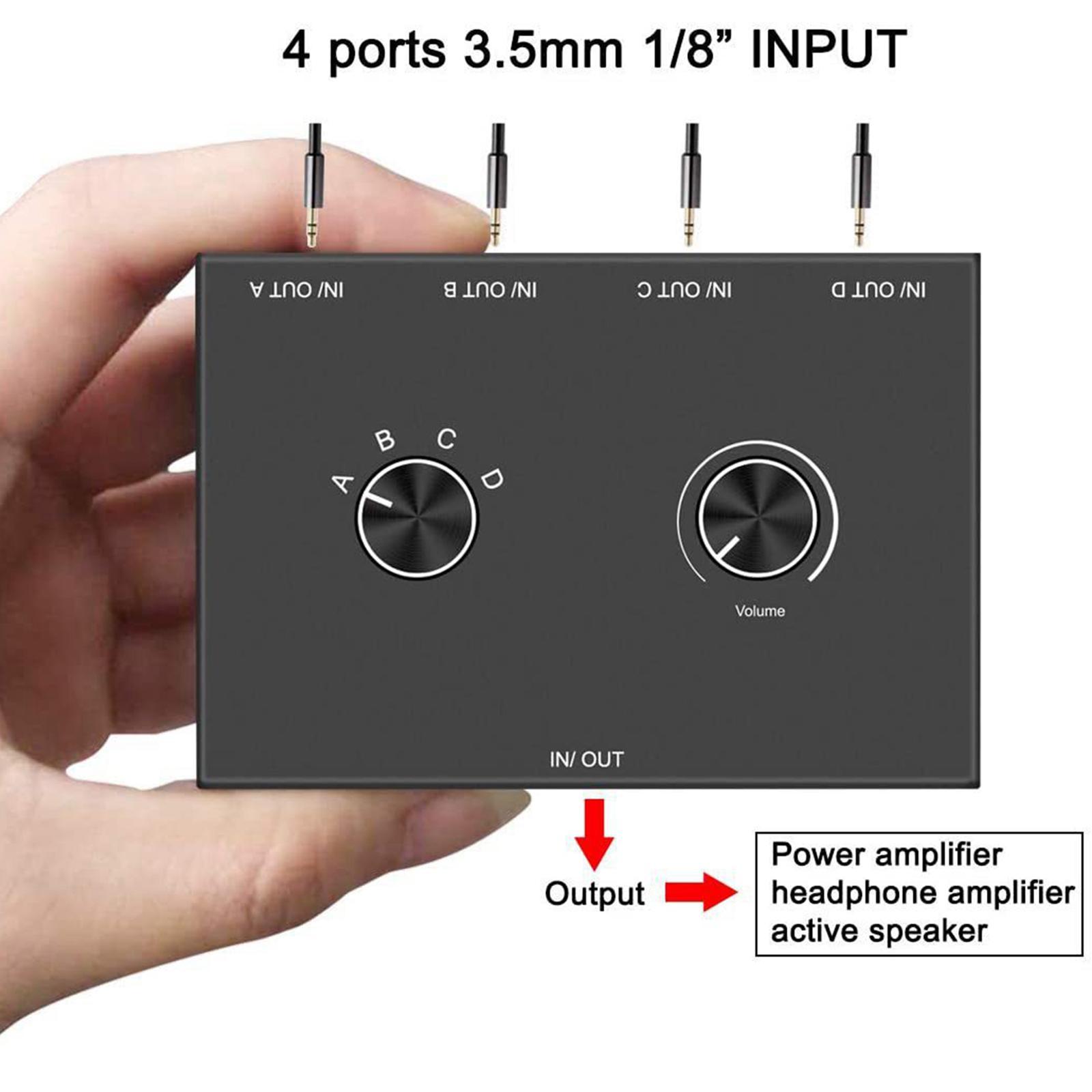 3.5mm Audio Switch Professional  Output Lightweight for Laptop PC