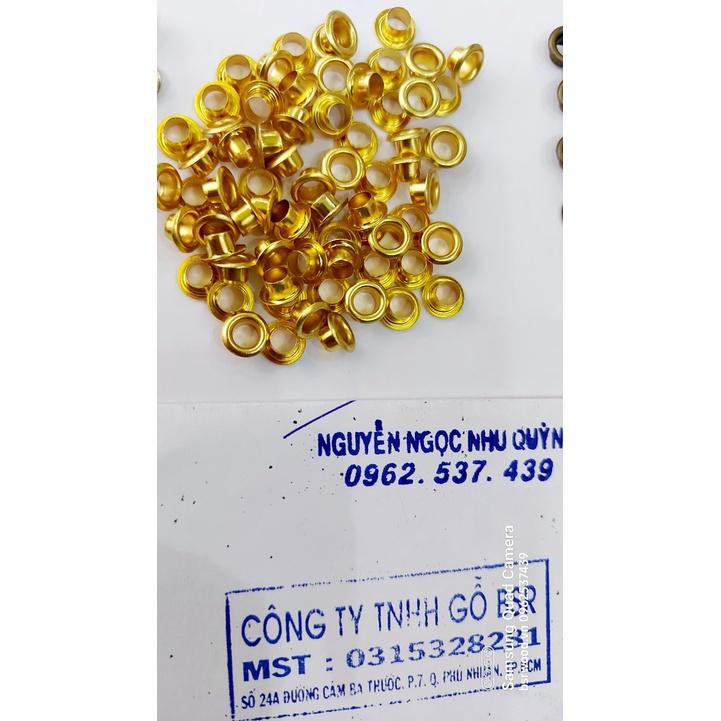 Khoen ore mắt cáo 4mm Bằng Thau không gỉ Màu bạc, vàng, đen, đồng Khuy mắt cáo bấm vải, quần áo, túi xách, đồ da