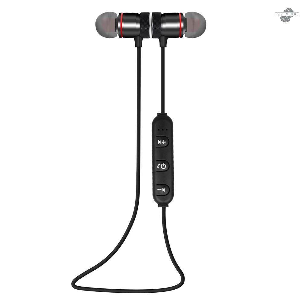 Bluetooth 4.1 Headphones Outdoor Sport Headsets Music Earphone Magnetic Suction Built-in Microphone Line Control