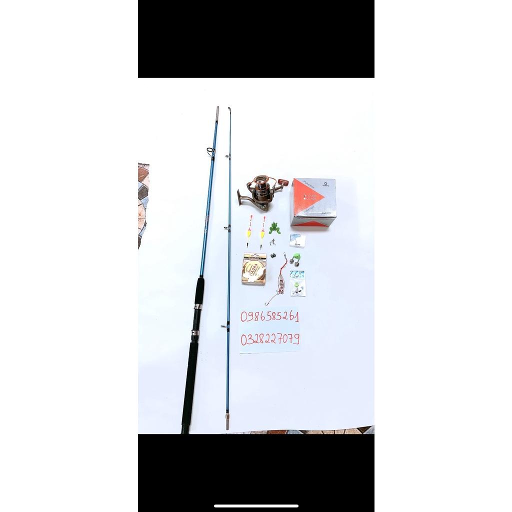 bộ Cần Câu Shimano 2 khúc đặc và máy Yumoshi 7000 tặng full phụ kiện