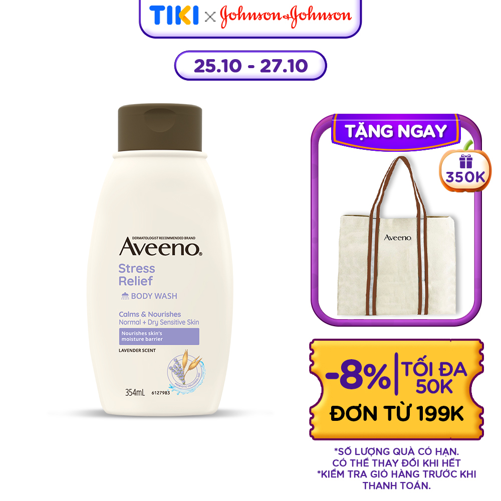 Sữa tắm Giảm Căng Thẳng Hương Lavender cho da thường, da khô và da nhạy cảm Aveeno Stress Relief 354ml