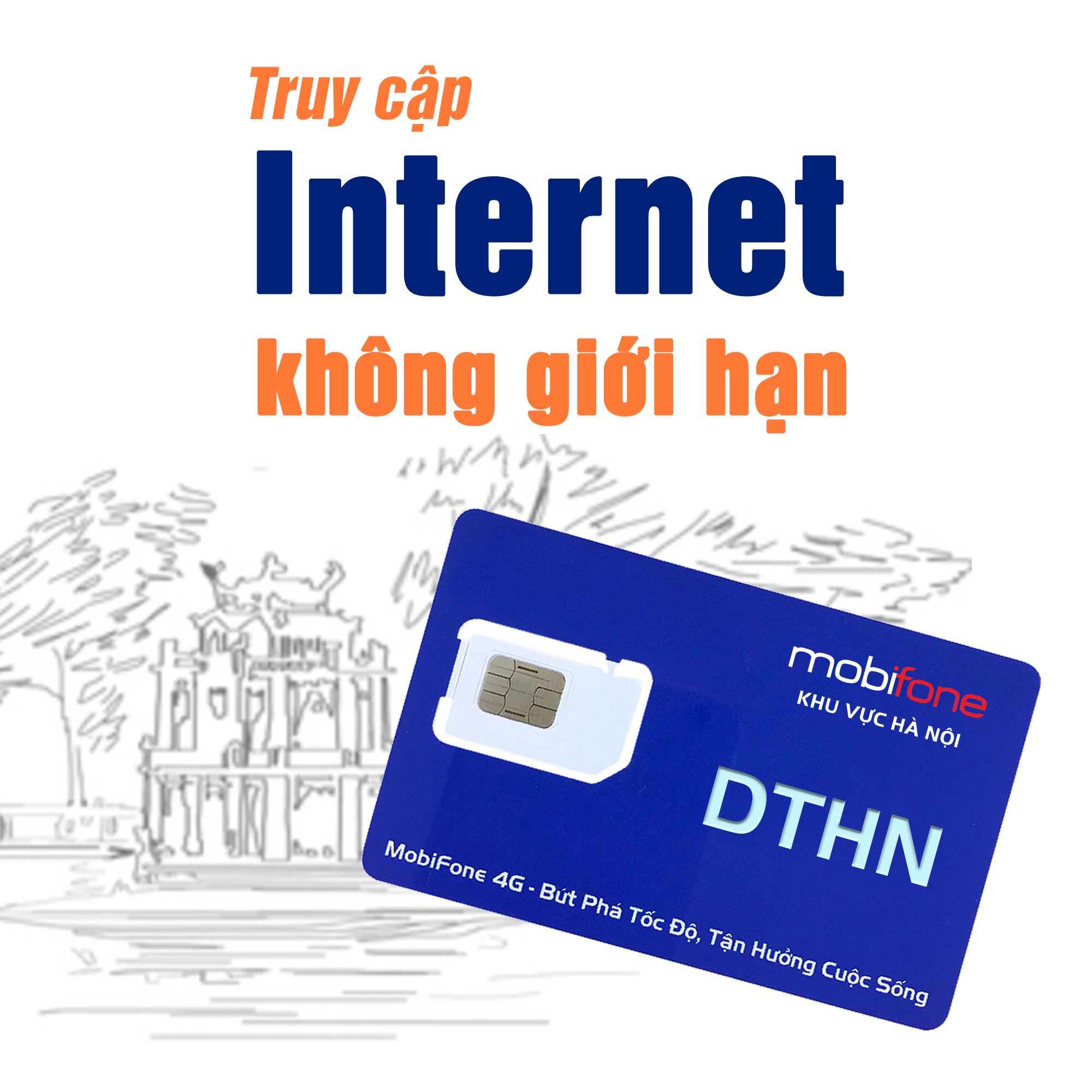 SIÊU SIM DATA DTHN (Sim Data 1 tháng - Sim 4G - Chỉ sử dụng ở HÀ NỘI) - MOBIFONE HÀ NỘI