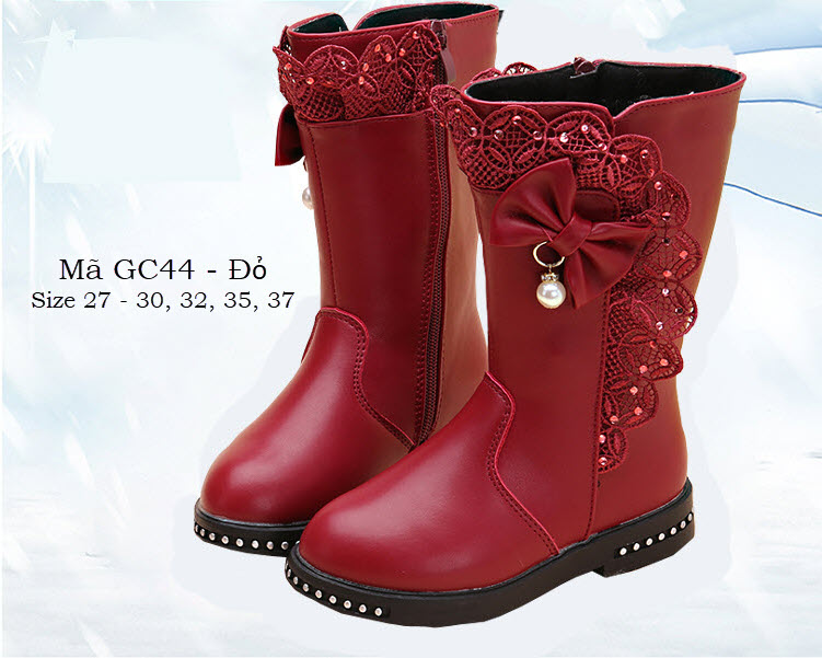 Boot cho bé gái 3 - 12 tuổi giày cổ cao dài dáng thời trang đi học đi chơi phong cách Hàn Quốc GC44