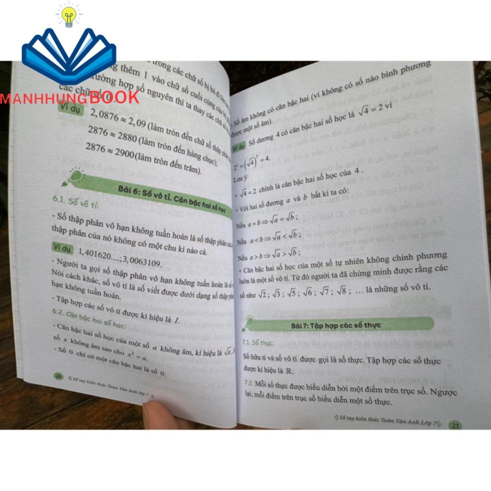 Sách - Sổ tay kiến thức Toán, Văn, Anh lớp 7