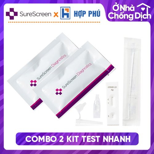 [SIÊU RẺ] - Combo 2 Kit Test nhanh Surescreen COVlD-19 Ag chính hãng được Bộ Y Tế cấp phép