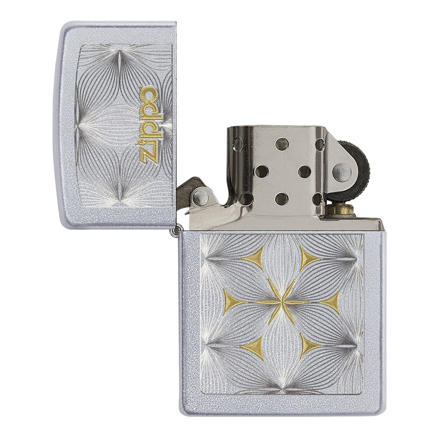 Bật Lửa Zippo 29411 - Flowers Satin Chrome