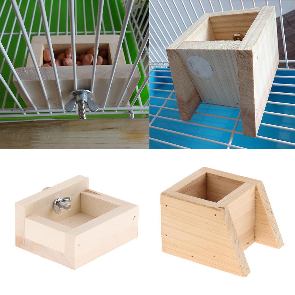 Pet Hamster, Chinchilla, Guinea Pig, Parrot Feeding Wood Bowl Square