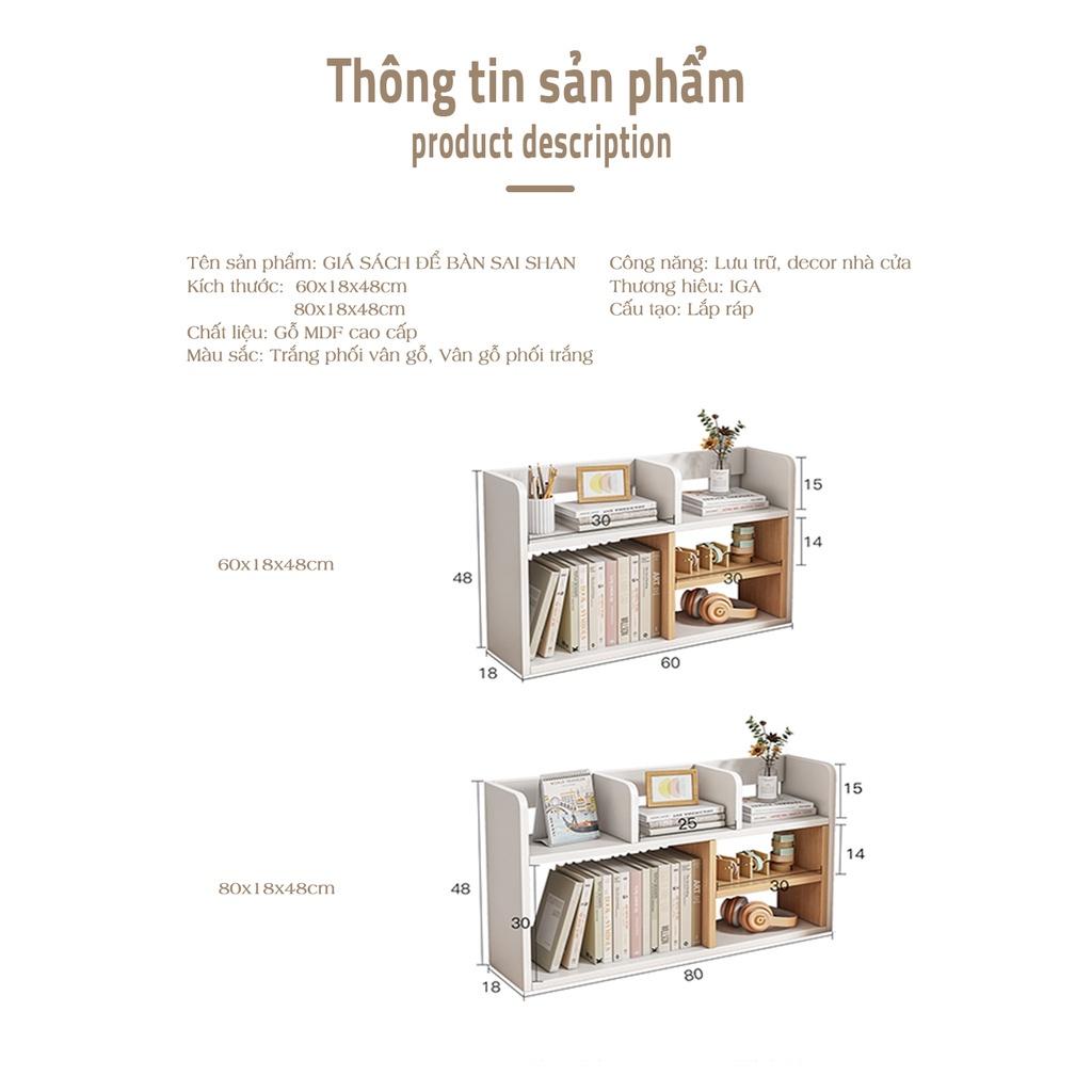 Kệ Sách Để Bàn Bàn Làm Việc Chất Liệu Gỗ Mdf Nhập Khẩu Phủ Melamin Chống Xước Chống Nước Giúp Căn Phòng Gọn Gàng