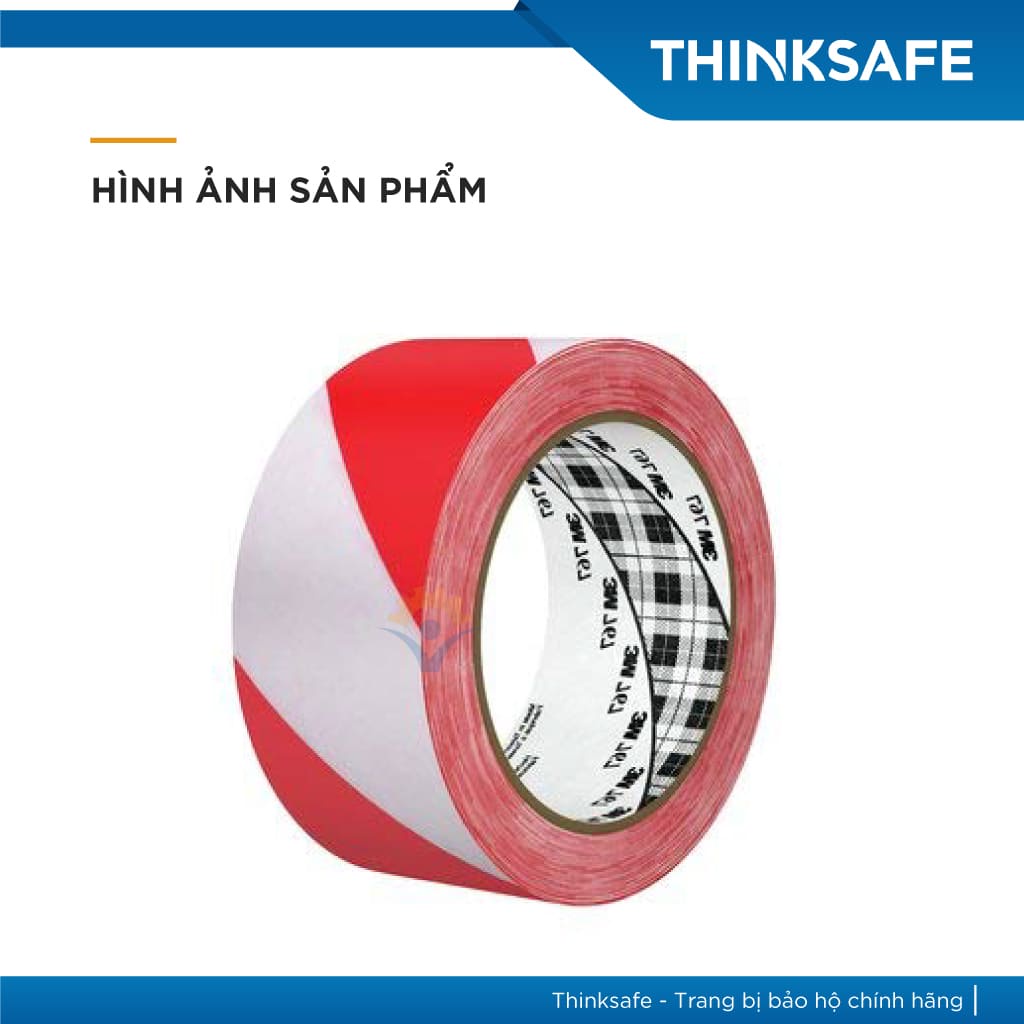 Băng keo dán nền cảnh báo 3M 767 sọc trắng đỏ, phân chia lối đi, cảnh báo nguy hiểm, keo dán chắc chắn bền màu