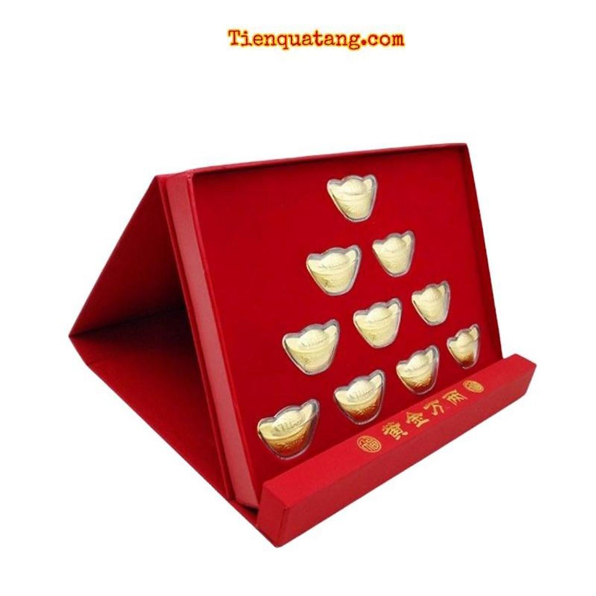 Hộp Quà Tết 10 Thỏi Vàng Phong Thủy - Quà Tặng Tết