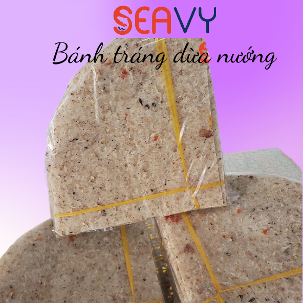 Đặc Sản Nha Trang - Bánh Tráng Dừa Nướng Đậm Đặc Nước Cốt Dừa Seavy Gói 850G Gồm 16 Cái