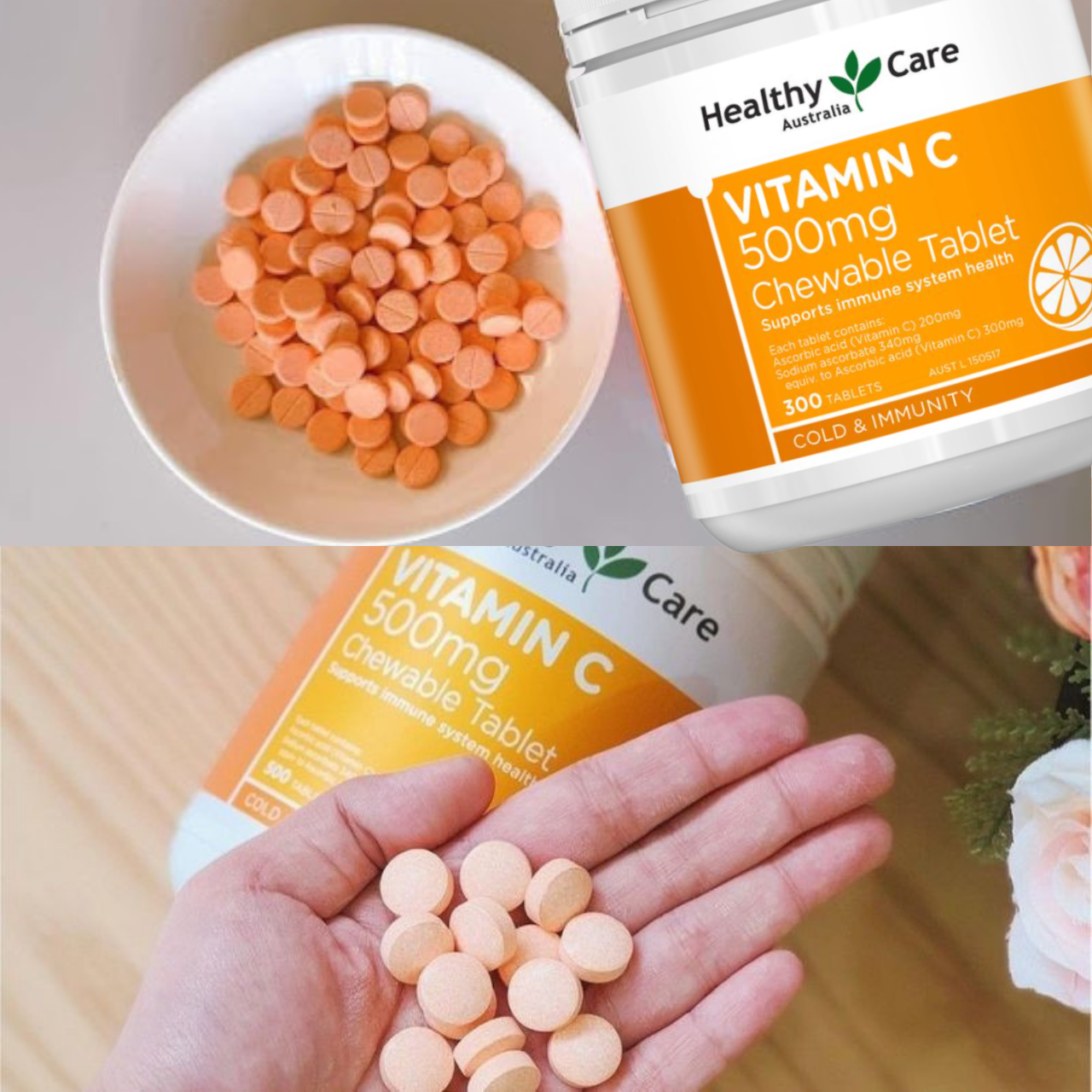 Vitamin C dạng kẹo Úc Healthy Care tăng sức đề kháng, sáng da, tăng sản xuất collagen, nhanh lành bệnh - Massel Official