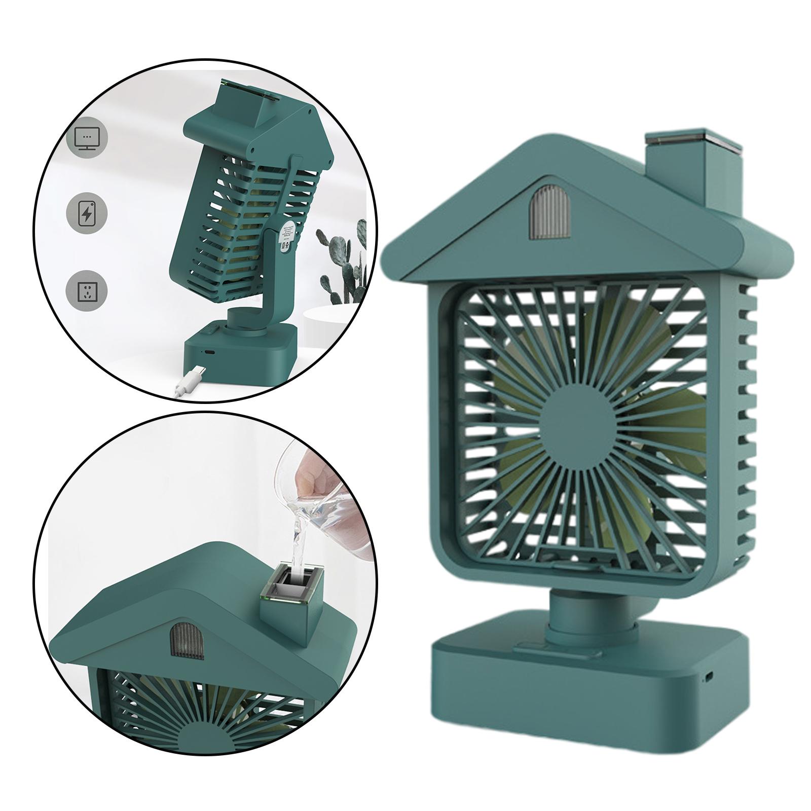 Portable Air Conditioner Cooler, Noiseless Air Fan Rechargeable USB Desk Fan with 3 Speeds, LED Night, Office Cooler Humidifier for Home Dorm