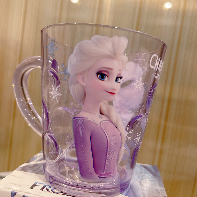 Ly nhựa pha lê trong suốt Disney có quai cầm tay hình Elsa và Anna Frozen 2 cho trẻ em
