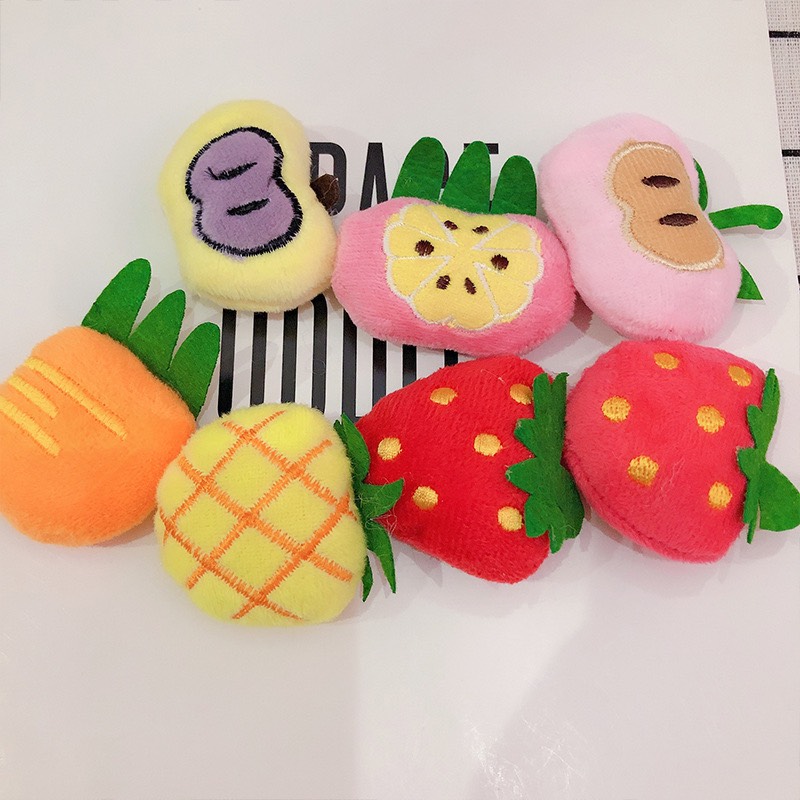 Combo 50 Gấu bông hình trái cây cho máy gắp thú, hand made kẹp tóc, móc khoá ngẫu nhiên nhiều mẫu