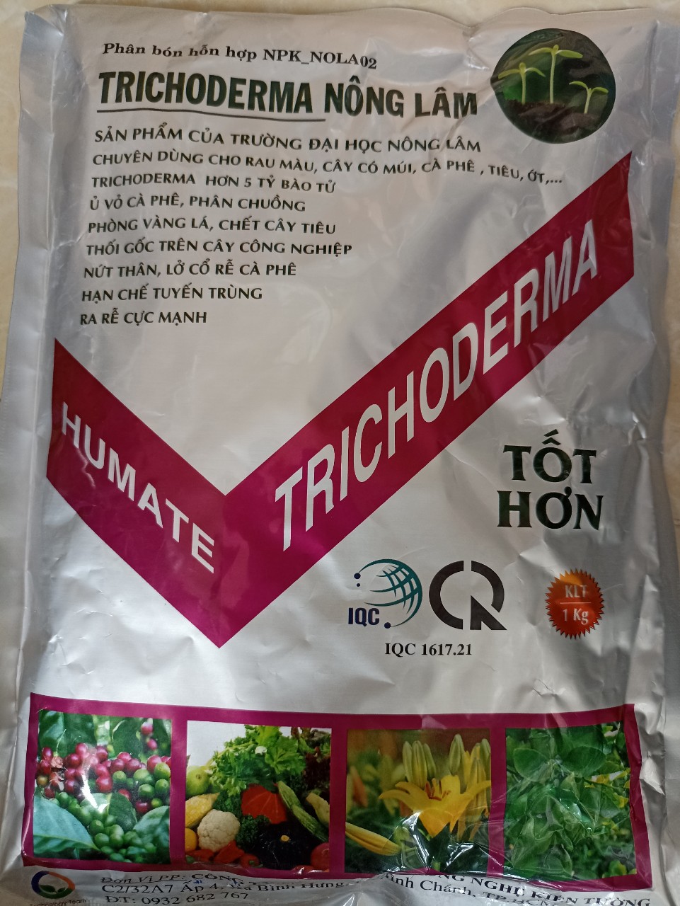 Nấm trichoderma Nông Lâm - 5 tỷ bào tử - gói 1 kg