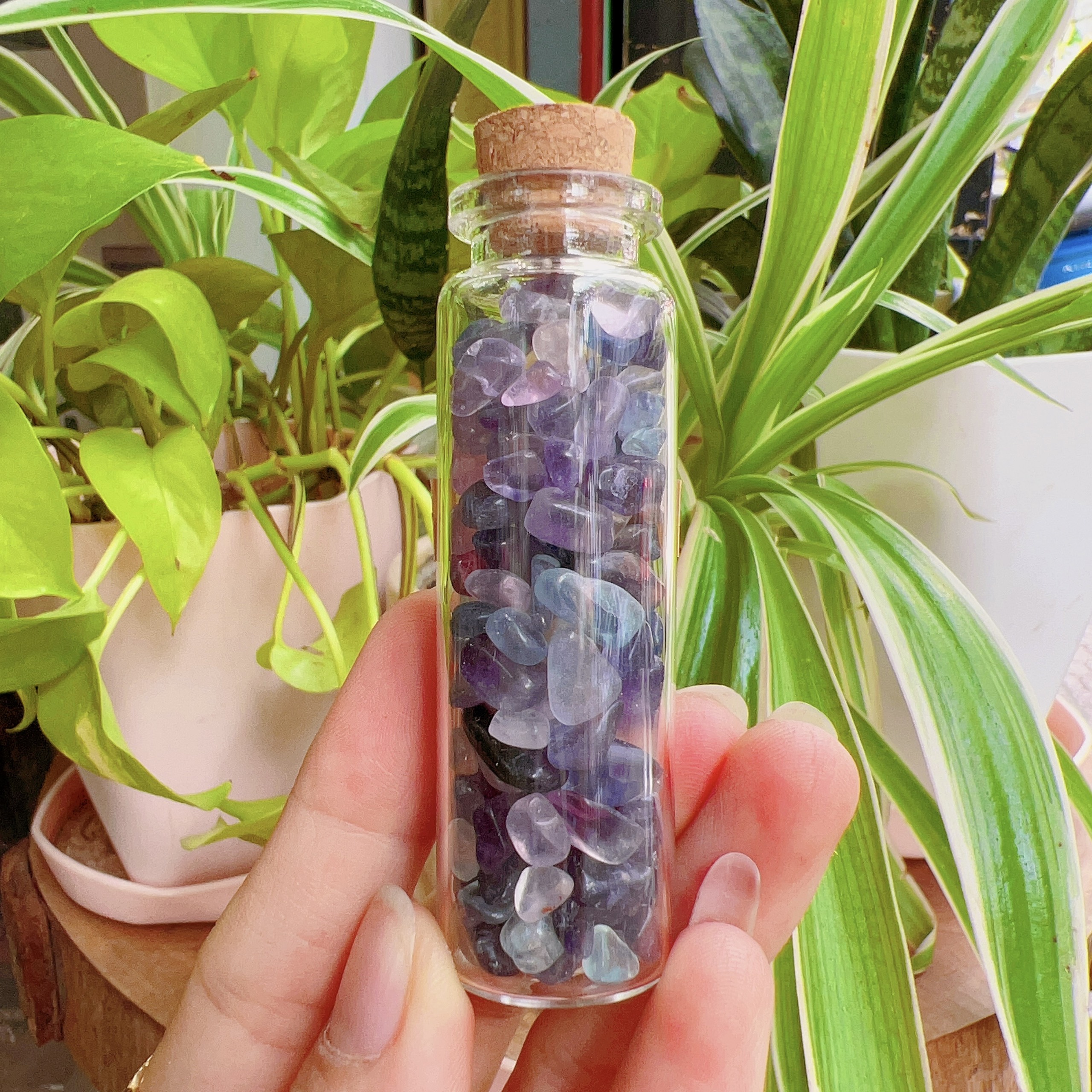 Lọ đá vụn Amethyst/Citrine/Lapis Lazuli/Rose Quartz/Clear Quartz/Tiger Eye,... - Hỗ trợ luân xa, thanh tẩy &amp; thiền địn