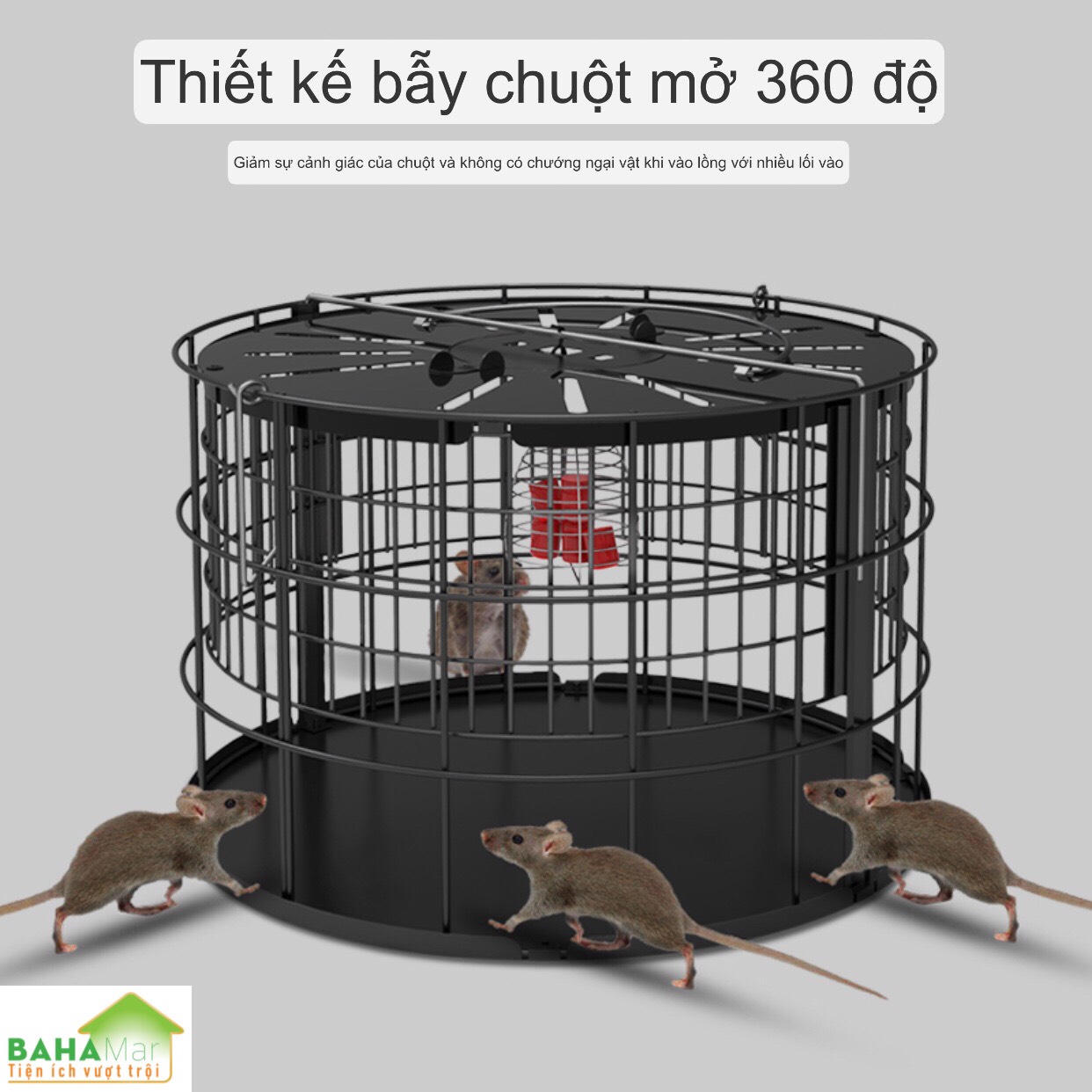 BẪY CHUỘT TỰ ĐỘNG KIỂU LỒNG CHIM, BẮT CHUỘT TOÀN DIỆN KHÔNG GÓC CHẾT "BAHAMAR" được cải thiện rất nhiều để loại bỏ sự rắc rối của những con chuột quá nhỏ trong lồng