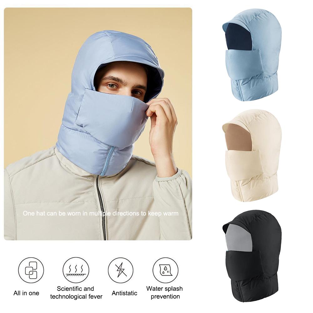 Ski mặt nạ mũ khăn quàng cổ Velvet Mũ mùa đông Bảo vệ Windproof Full Face Vỏ cổ ấm hơn Ski Cap Banie Balaclava giữ ấm Color: Army Green Fleece
