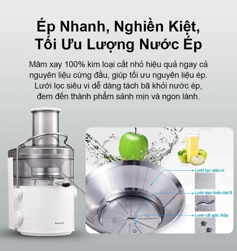 Máy ép trái cây Panasonic MJ-CB100WRA - Hàng Chính Hãng