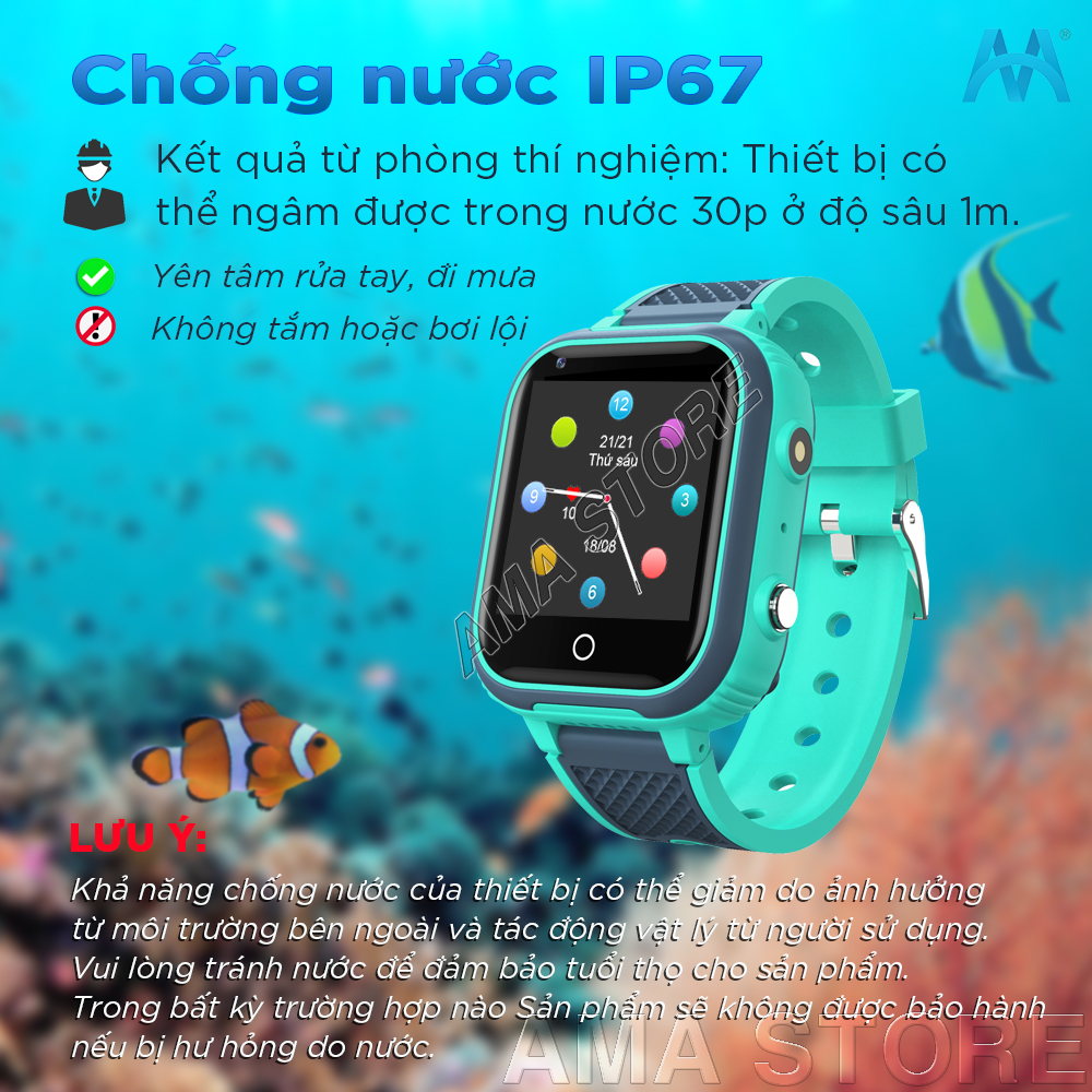 Đồng hồ Thông minh Trẻ em Android ZaIo Youtube Fb Messenger Kết nối Wifi, 4G, Bluetooth Định vị GPS AMA Watch LT21 Hàng nhập khẩu