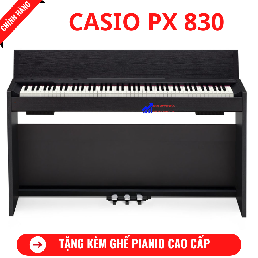 Đàn Piano Điện Casio PX 830+ Tặng Kèm Ghế Piano Cao Cấp + Khăn Phủ Đàn