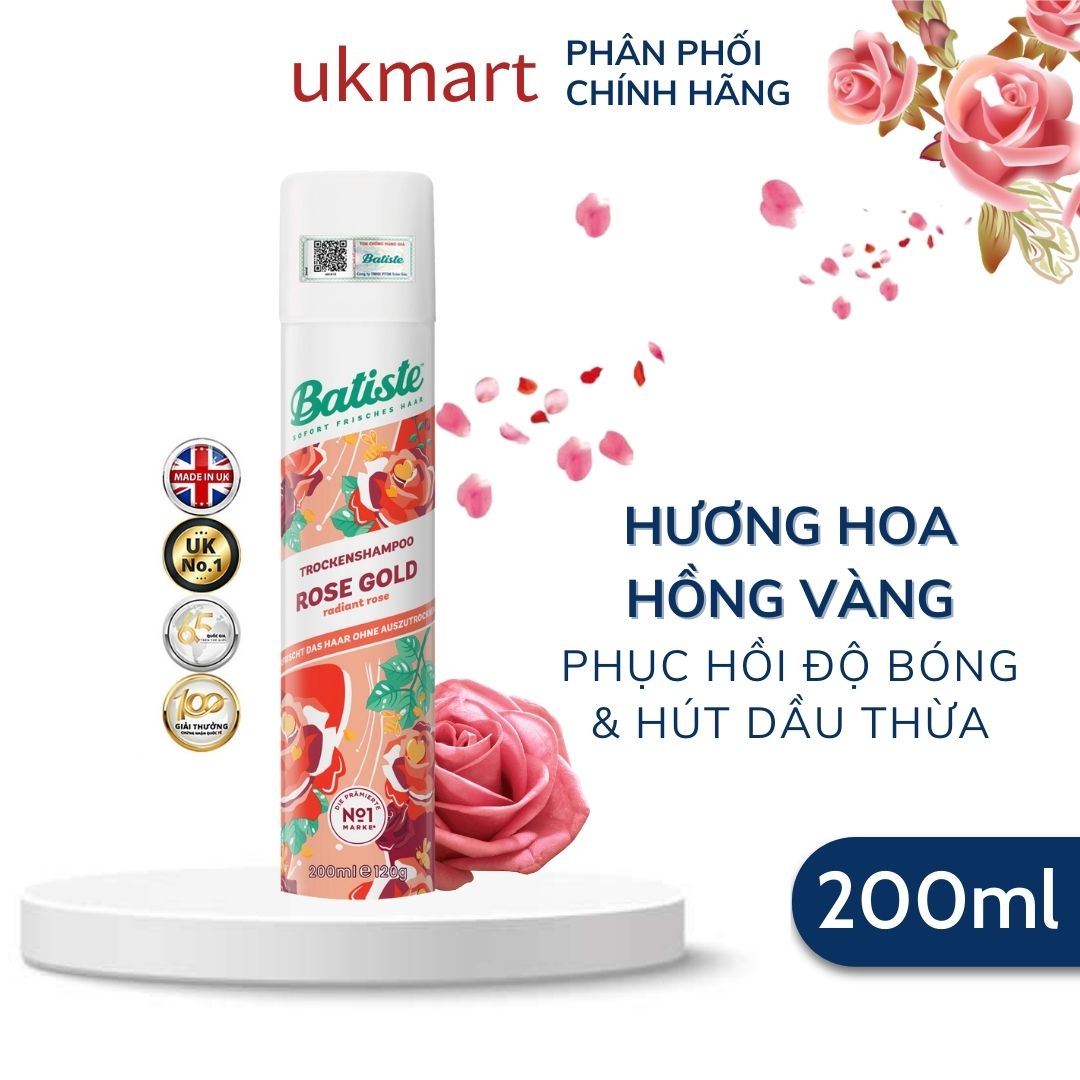 ầu Gội Khô Batiste Dry Shampoo 200ml Hết Ngứa, Hết Bết Dính Tóc Bồng Bềnh Tức Thì