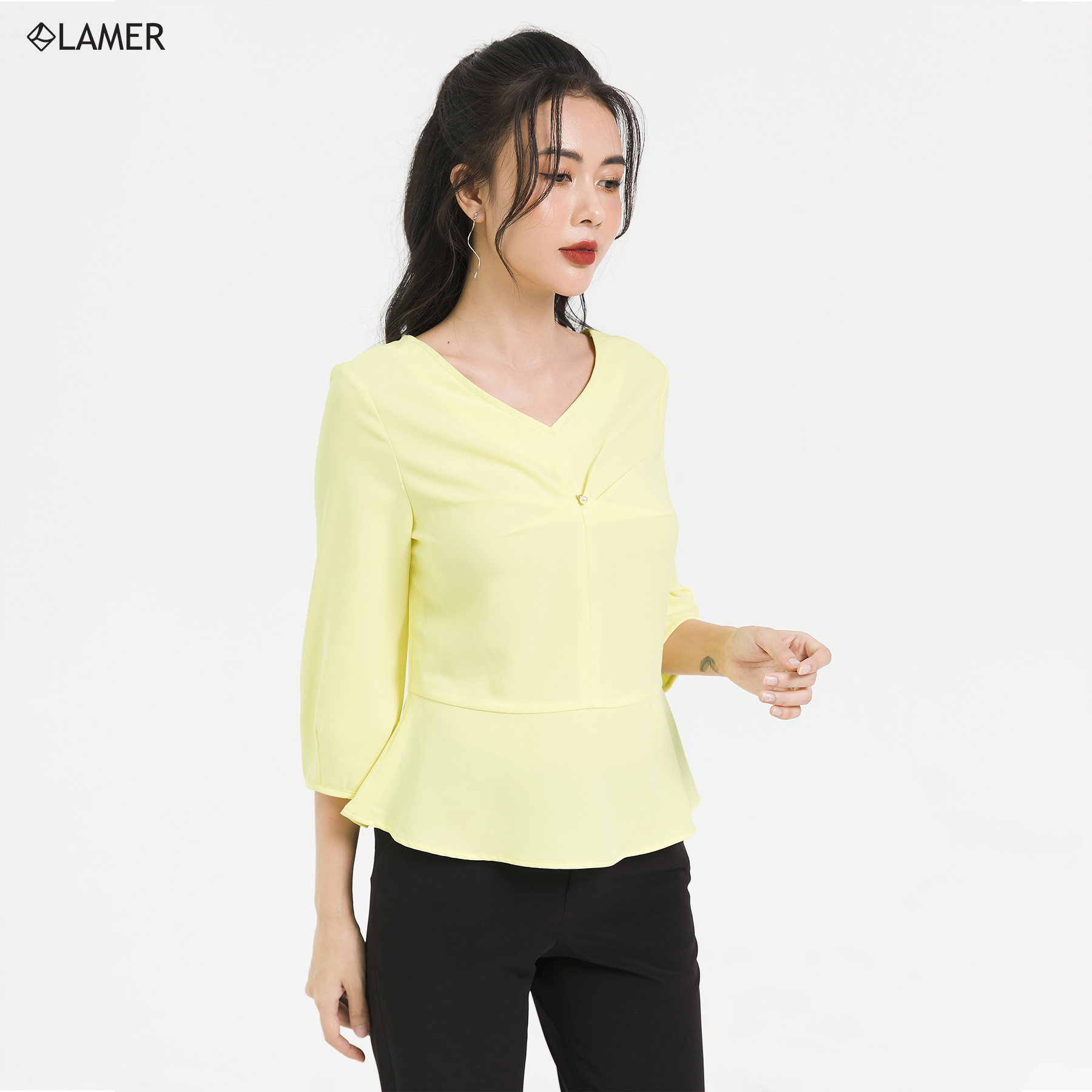 Áo peplum xếp ly ngực LAMER L61B20Q035-S2700