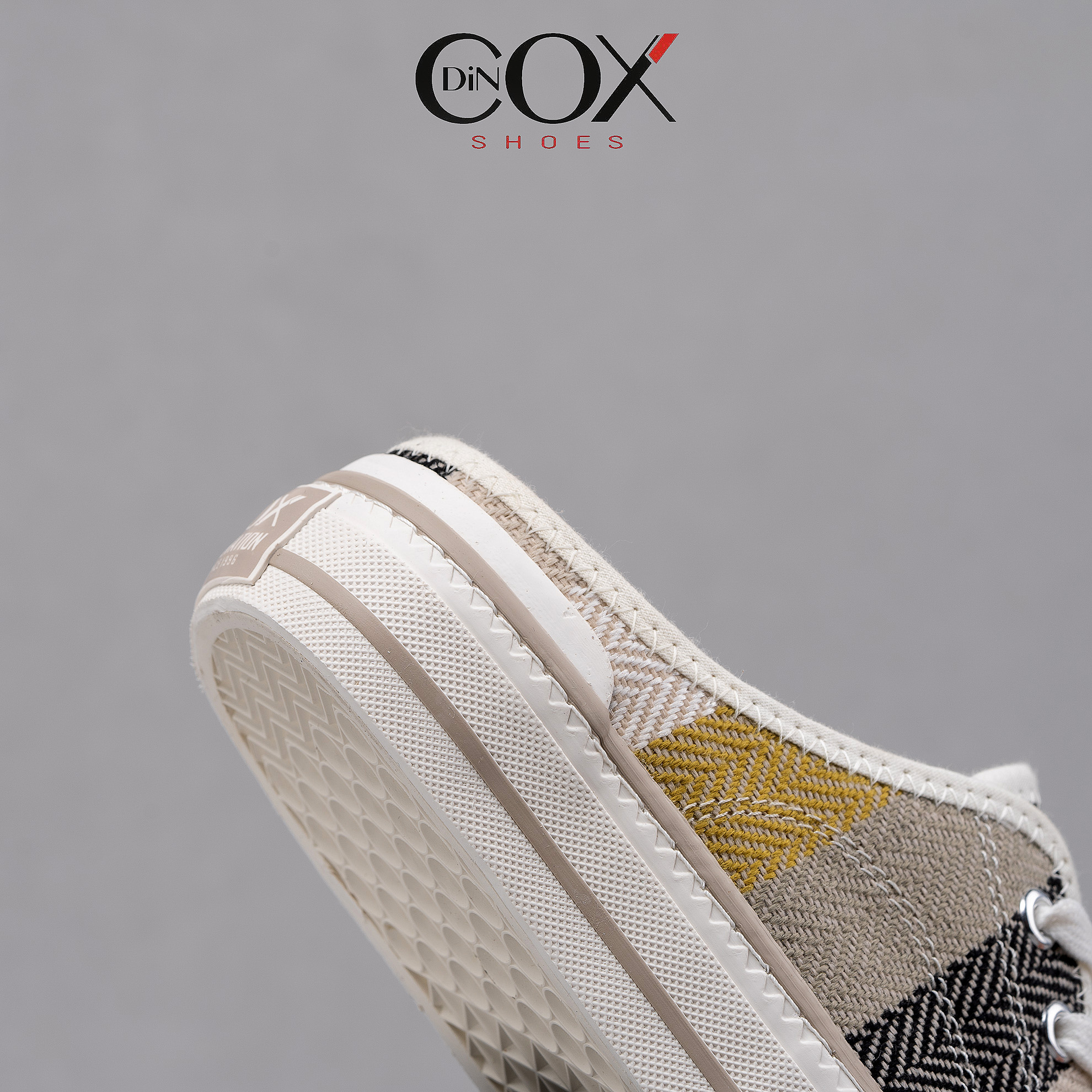 Giày Sục Đạp Gót Mules Vải E10 Covi Yellow Sneaker Unisex Tăng Chiều Cao 4cm DINCOX