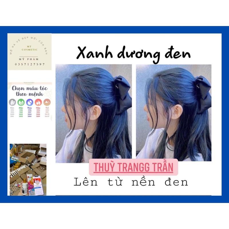 THUỐC NHUỘM TÓC MÀU XANH DƯƠNG ĐEN KHÓI / XANH ĐEN KHÓI - KHÔNG CẦN TẨY TÓC