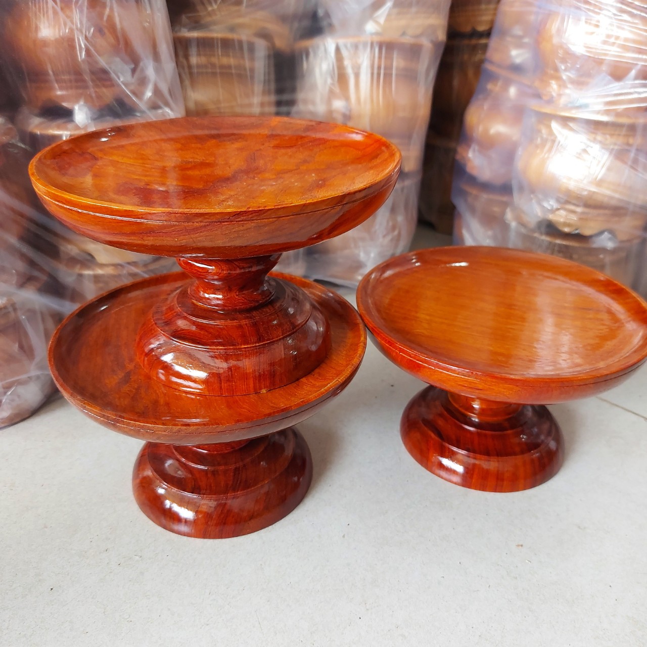 Dĩa Gỗ Hương Đựng Trái Cây Trưng Bàn Thờ Ngang 20cm