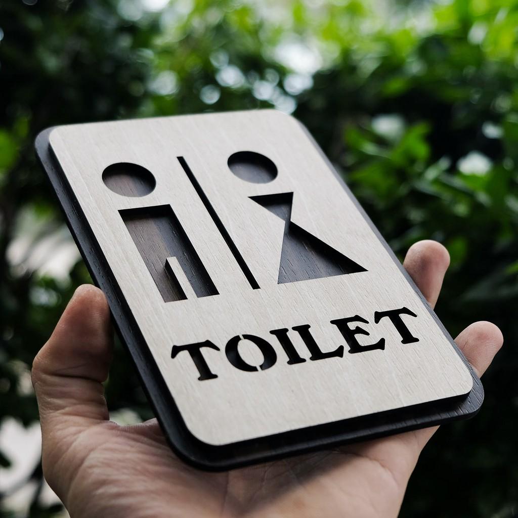 Bảng toilet gỗ dán tường bằng keo 2 mặt - Mẫu TL07