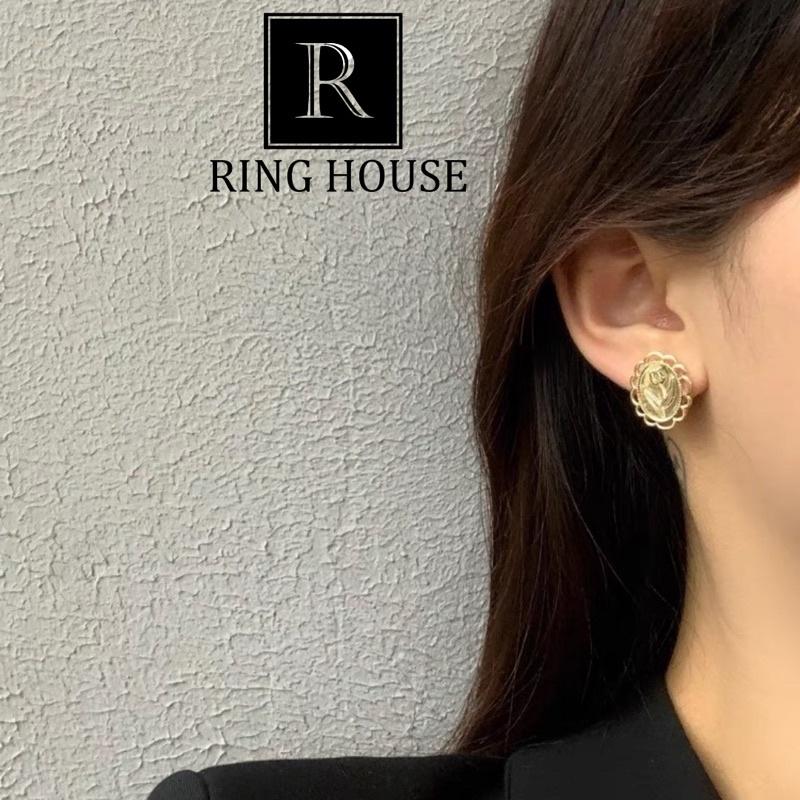 Bông Tai Khuyên Tai Nữ Phong Cách Retro Hoạ Tiết Hoa Đẹp