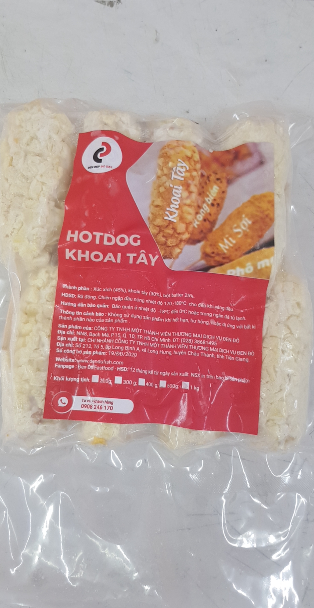 HOTDOG KHOAI TÂY (1 gói/8 cái) - Công ty Đen Đỏ