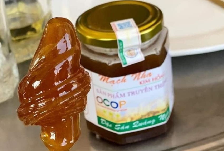 Mạch nha Kim Hồng 220g, ocop 4 sao Quảng Ngãi, hàng mới, thơm, đặc, ngọt thanh, không phụ gia, chất bảo quản