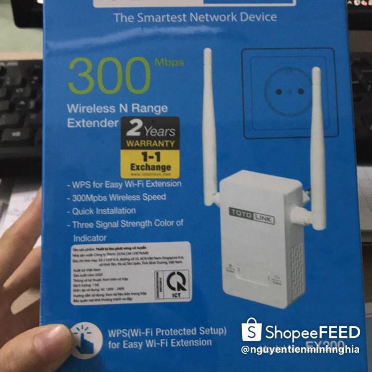 Combo 2Bộ Kích Sóng Wifi Repeater 300Mbps Totolink EX200 - Hàng Chính Hãng