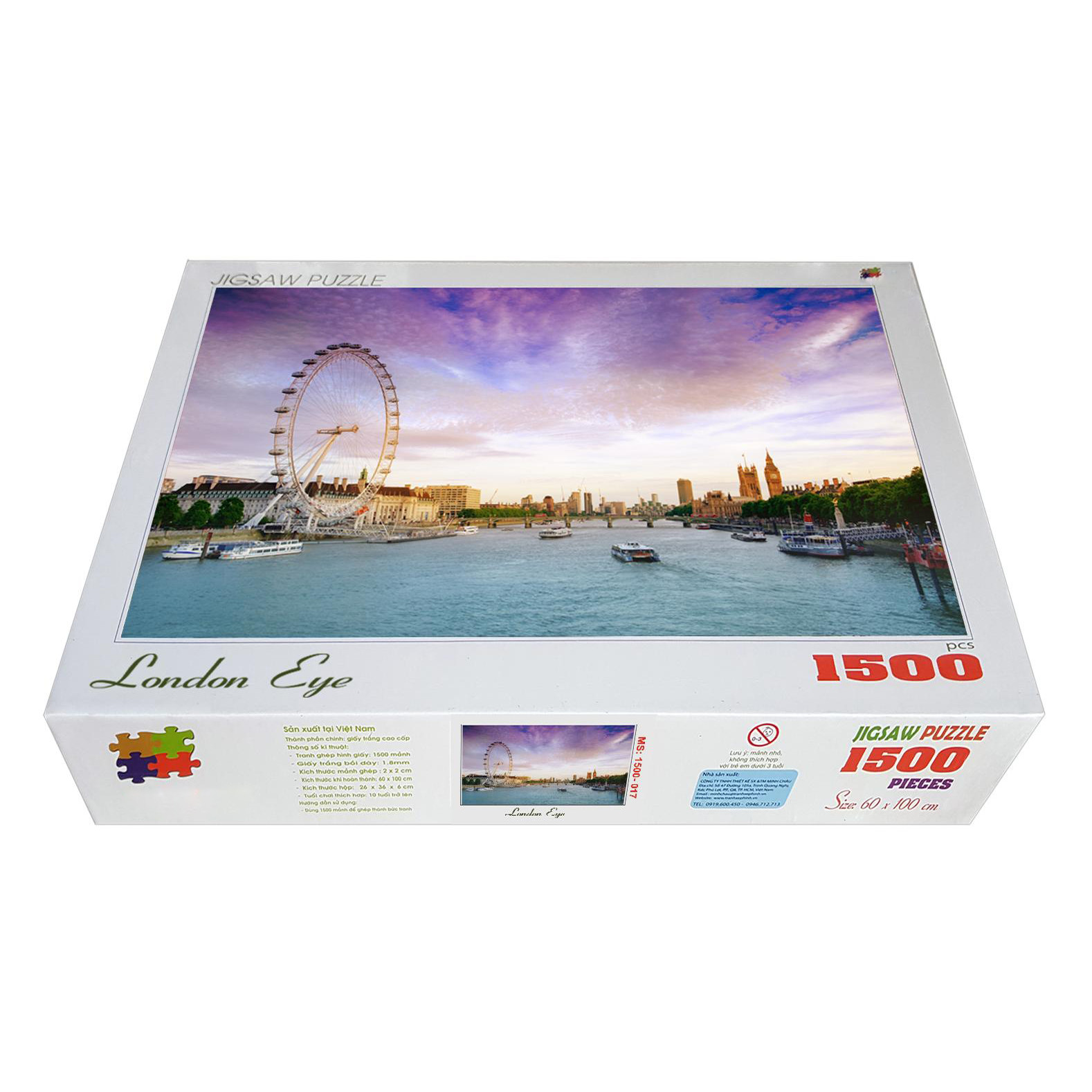 Bộ tranh xếp hình jigsaw puzzle cao cấp 1500 mảnh – London Eye (60x100cm)