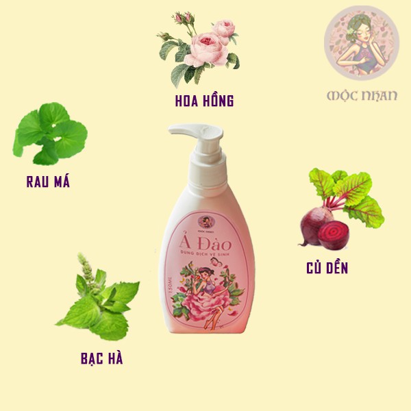 Dung Dịch Vệ Sinh Ả đào chiết xuất Củ Dền làm hồng, thơm mát, khử mùi Mộc Nhan Natural 150ml