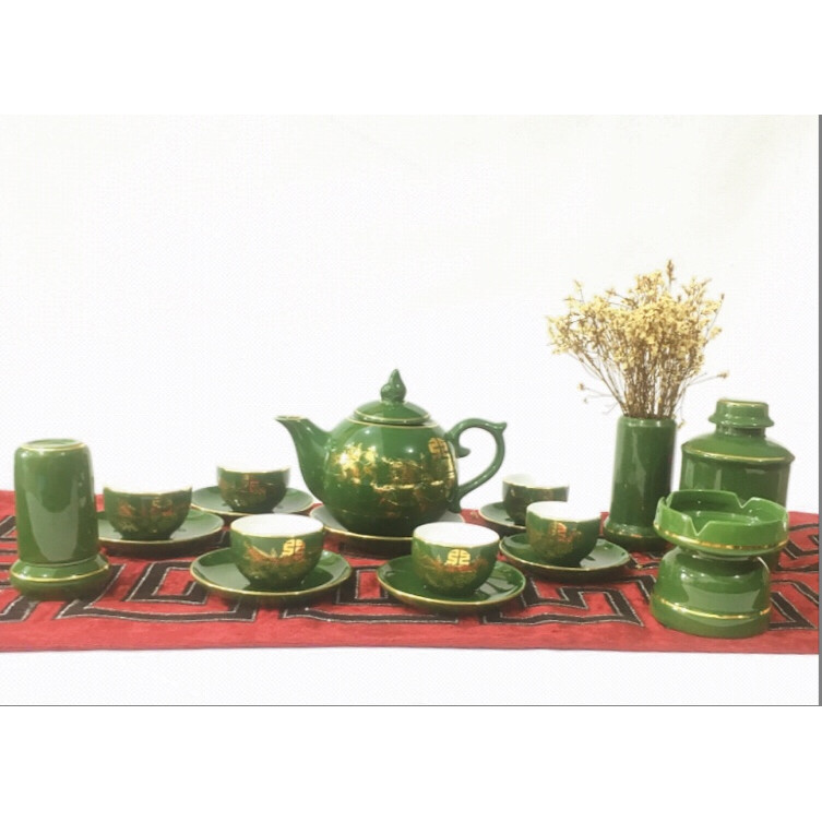 Bộ Trà Hoa Ngọc Hỷ Xanh