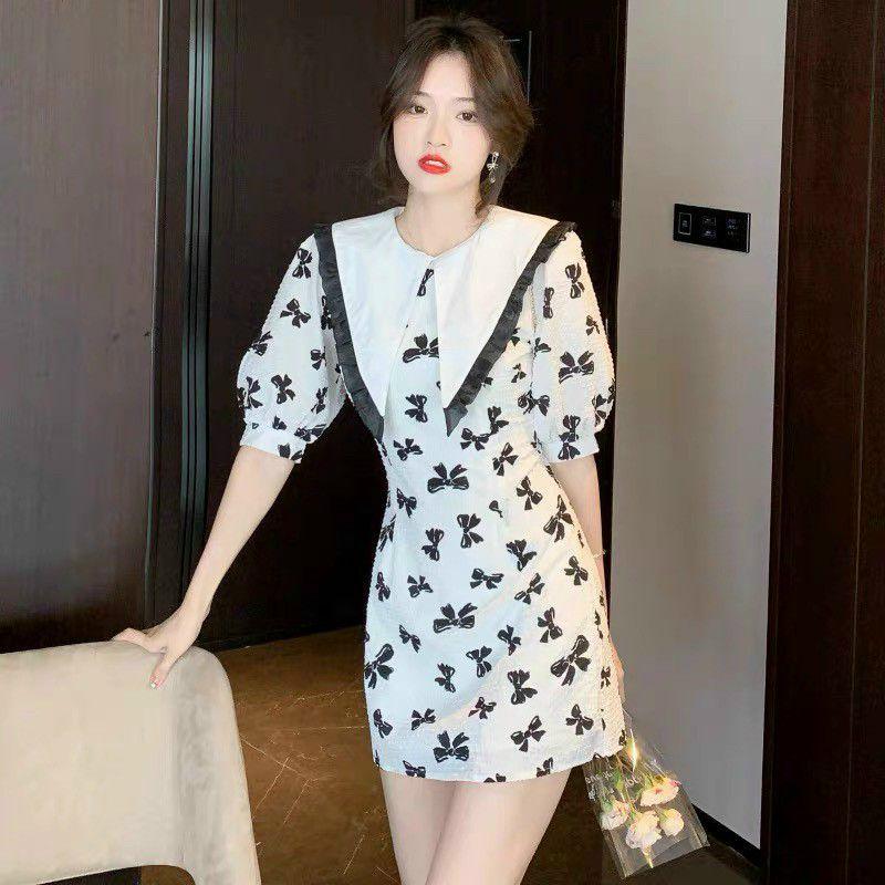 HÀNG NHẬP - ĐẦM VOAN XỐP HT NƠ CỔ NHỌN