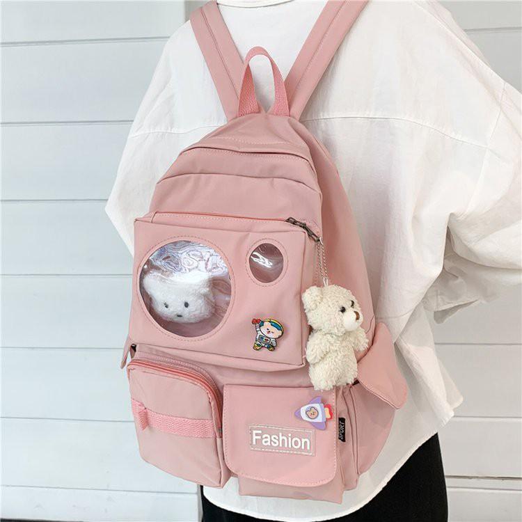 Balo nam nữ đi học chống thấm túi trong suốt giá rẻ (kèm sticker) BAG U TRO265