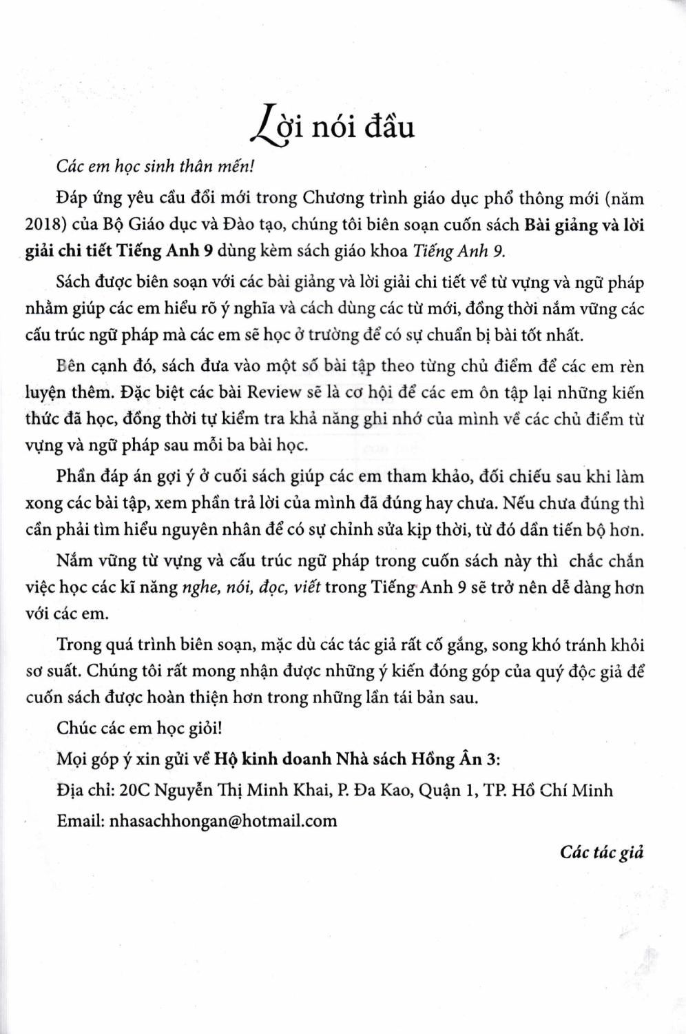 Bài Giảng Và Lời Giải Chi Tiết Tiếng Anh 9 (Dùng Kèm SGK Kết Nối Tri Thức Với Cuộc Sống - Global Success) - HA