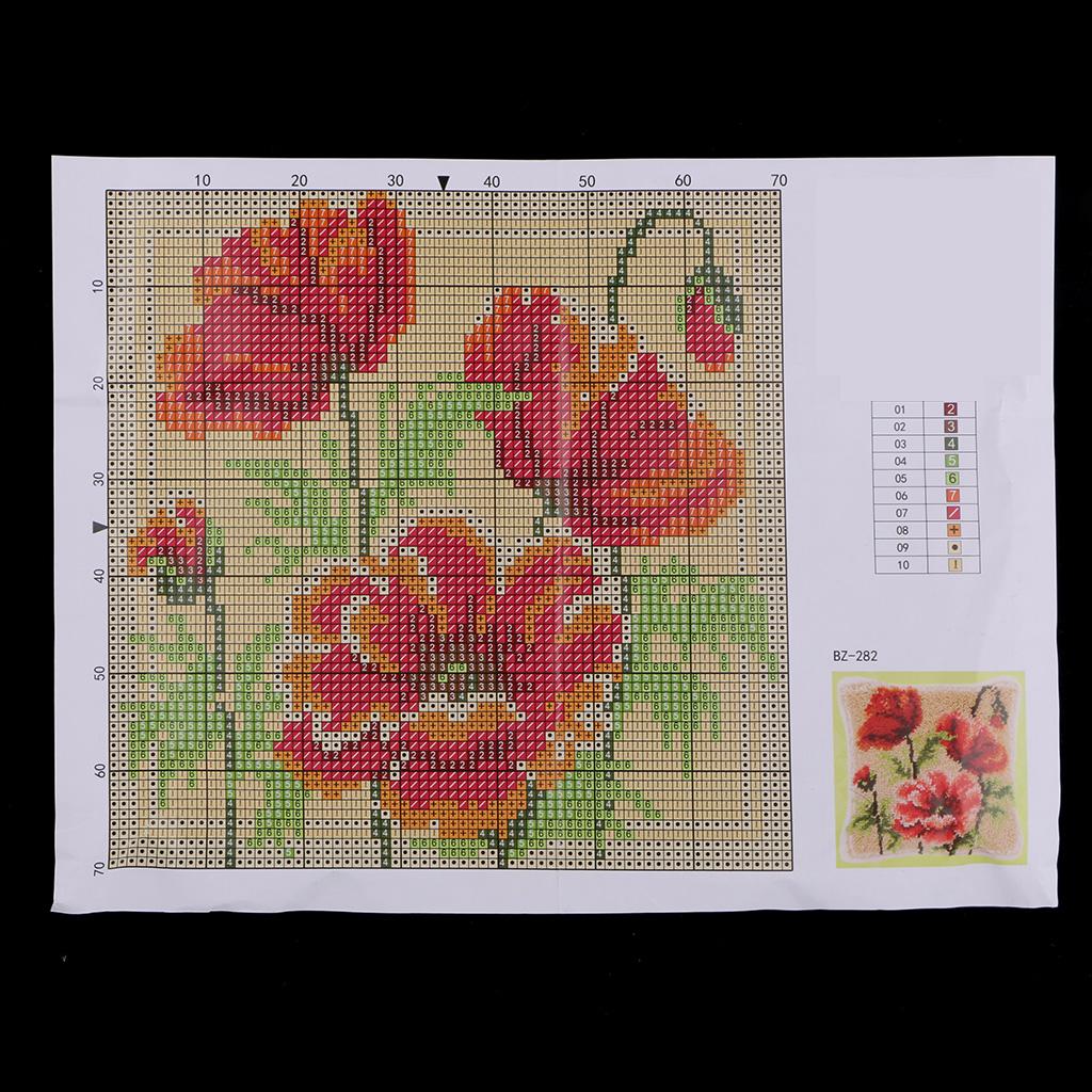 Animal / Flower Latch Hook Rug Kits with Pattern Printed Pillow Case Making Package for Kids Beginners