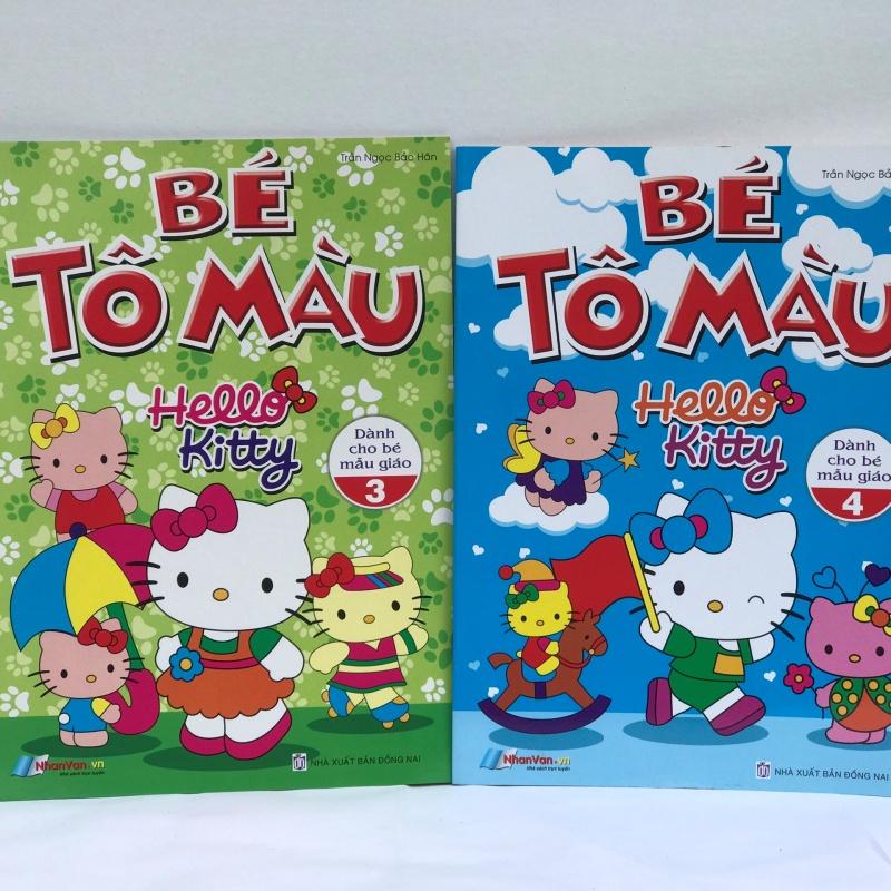 combo 4 tập /vở bé tô màu helo kitty